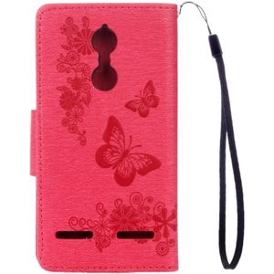 For Lenovo  K6 5.0 inch Butterflies Embossing Horizontal Flip Leather Case with Holder & Card Slots & Wallet & Lanyard(Red)