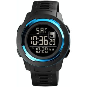 SKMEI 1731 Triplicate Round Dial LED Dual Time Digital Display Luminous Electronic Watch(Blue and Black)