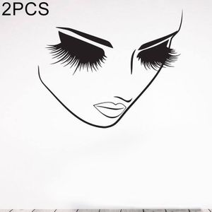 2 PCS Makeup Wall Salon Wall Beauty Studio Wall Art Decoration Sticker Wall Sticker  Size:40×34cm
