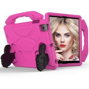 For iPad 4 / 3 / 2 EVA Flat Anti Falling Protective Shell with Thumb Bracket(Rose Red)