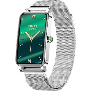 ZX19 1.45 inch HD Screen Bluetooth 5.0 IP68 Waterproof Women Smart Watch  Support Sleep Monitor / Menstrual Cycle Reminder / Heart Rate Monitor / Blood Oxygen Monitoring  Style: Milanese Strap(Silver)