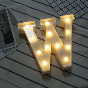 Alphabet W English Letter Shape Decorative Light  Dry Battery Powered Warm White Standing Hanging LED Holiday Light