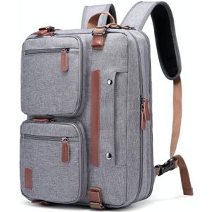 10001 Business Computer Backpack Multifunctional Simple Waterproof Nylon Travel Backpack  Size: 17.3 inch(Gray)