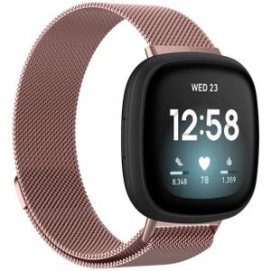 Voor Fitbit Versa 4 Milanese magnetische metalen geweven horlogeband  klein formaat