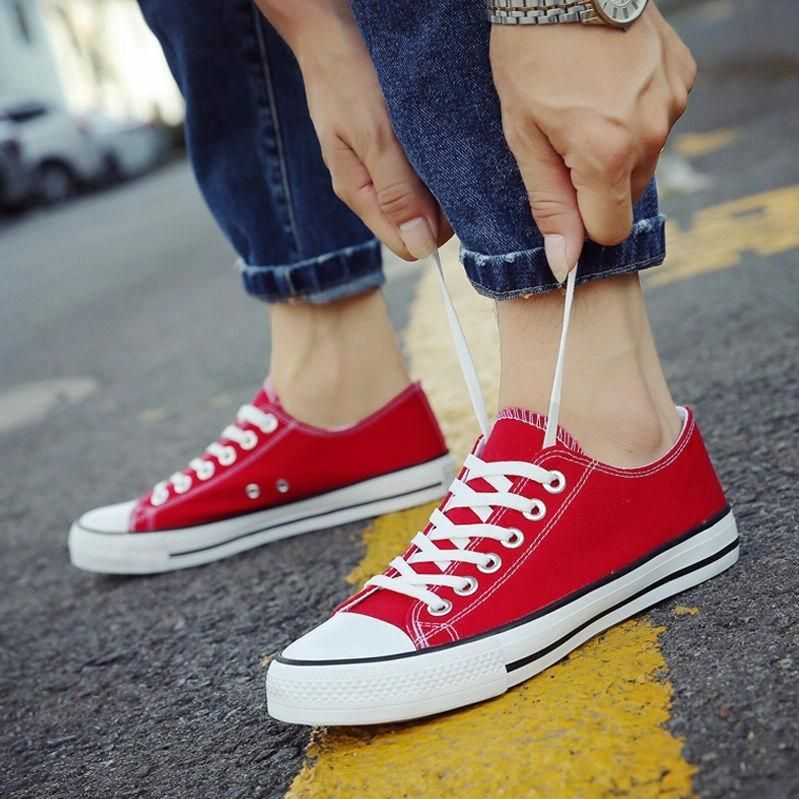 Studenten All Match Retro sneakers canvas schoenen  kleur: klassiek rood