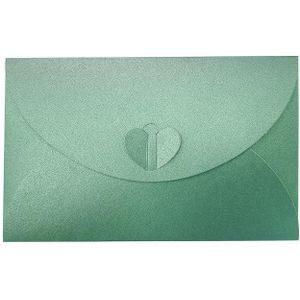 50 STUKS Love Buckle Pearl Paper Hot Stamping Envelop Uitnodiging Brief (Donkergroen)