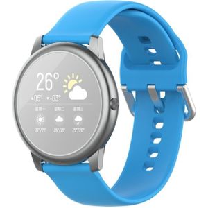 For Xiaomi Haylou Solar LS05 Silicone Solid Color Silver Buckle Strap  Size: 22mm(Sky Blue)