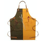 Household Denim Apron Barista Floral Tea Shop Barber Work Clothes  Specification: for Children 47cm(Double Color)