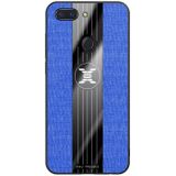 For OPPO R15 Standard Edition XINLI Stitching Cloth Textue Shockproof TPU Protective Case(Blue)