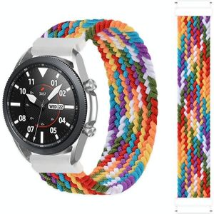 For Samsung Galaxy Watch 46mm Adjustable Nylon Braided Elasticity Replacement Strap Watchband  Size:135mm(Rainbow)