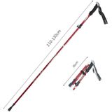 TANERDD TR-D0001 Trekking Poles Aluminum Alloy Folding Outdoor Handrails Trekking Walking Sticks(Long Model (Red))