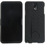 180 Degree Rotation Plastic Case + Plastic Back Cover with Belt Clip Stand for Galaxy Note III / N9000 (Black)