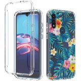 For Motorola Moto E (2020) 2 in 1 High Transparent Painted Shockproof PC + TPU Protective Case(Banana Leaf)