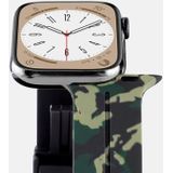Magnetische sluiting Camouflage siliconen horlogeband voor Apple Watch Series 8&7 41mm / SE 2&6&SE&5&4 40mm / 3&2&1 38mm (camouflage geel)