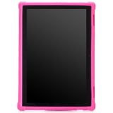 For Lenovo Tab E10 Tablet PC Silicone Protective Case with Invisible Bracket(Rose Red)