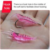 10 PCS 4cm Fishing Soft Artificial Shrimp Bait Lures Popper Poper Baits with Hook (Pink)