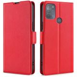For Motorola Moto G50 Ultra-thin Voltage Side Buckle PU + TPU Horizontal Flip Leather Case with Holder & Card Slot(Red)