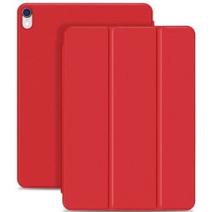 Horizontal Flip Ultra-thin Double-sided Clip Magnetic PU Leather Case for iPad Pro 11 inch (2018)  with Three-folding Holder & Sleep / Wake-up Function(Red)