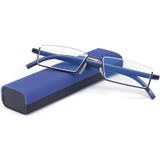 TR90 Senioren doorzichtige bril met draagbare koffer Lichtgewicht presbyope bril  graad: +2.00