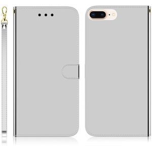 For iPhone 7 Plus / 8 Plus Imitated Mirror Surface Horizontal Flip Leather Case with Holder & Card Slots & Wallet & Lanyard(Silver)