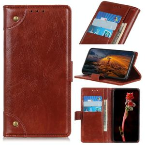 For Xiaomi Redmi Note 9 5G / Note 9T 5G Copper Buckle Nappa Texture Horizontal Flip Leather Case with Holder & Card Slots & Wallet(Brown)