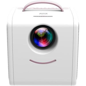 Q2 LED 1080P Mini Portable Projector Children Projector  Plug Type:US Plug(Pink White)