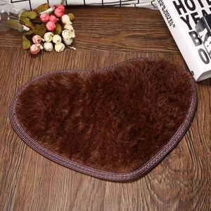 Heart Shape Non-slip Bath Mats Kitchen Carpet Home Decoration(Coffee)