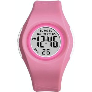 Syneke 8140 Student Jelly kleurrijke lichtgevende waterdichte digitale horloge (tedere roze)