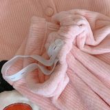Two-piece Thickened Warm Pajamas For Pregnant Women (Color:Pink Size:L)