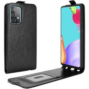 For Samsung Galaxy A52 5G  R64 Texture Single Vertical Flip Leather Protective Case with Card Slots & Photo Frame(Black)