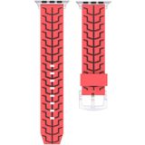 For Apple Watch Series 3 & 2 & 1 38mm Fashion Fishbone Pattern Silicone Watch Strap(Red)