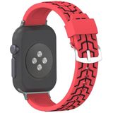For Apple Watch Series 3 & 2 & 1 38mm Fashion Fishbone Pattern Silicone Watch Strap(Red)