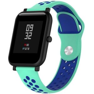 Double Colour Silicone Sport Wrist Strap for Huawei Watch Series 1 18mm(Mint Blue)