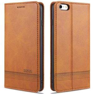 AZNS Magnetic Calf Texture Horizontal Flip Leather Case with Card Slots & Holder & Wallet For iPhone 6(Light Brown)