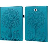 Voor Samsung Galaxy Tab S2 9.7 Tree & Deer patroon geperst afdrukken horizontale flip pu lederen tas met houder & kaart slots