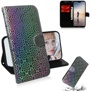 For Huawei P20 Lite / Nova 3e Solid Color Colorful Magnetic Buckle Horizontal Flip PU Leather Case with Holder & Card Slots & Wallet & Lanyard(Silver)