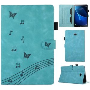 Voor Samsung Galaxy Tab A 10.1 T580 Staff Music Embossed Smart Leather Tablet Case(Blauw)