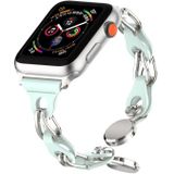 Voor Apple Watch Ultra 49 mm holle lederen ketting magnetische gesp horlogeband
