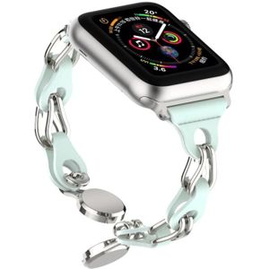 Voor Apple Watch Ultra 49 mm holle lederen ketting magnetische gesp horlogeband