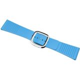 Modern Style Silicone Replacement Strap Watchband For Apple Watch Series 6 & SE & 5 & 4 44mm / 3 & 2 & 1 42mm  Style:Silver Buckle(Lake Blue)