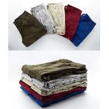 Summer Multi-pocket Solid Color Loose Casual Cargo Shorts for Men (Color:White Grey Size:31)