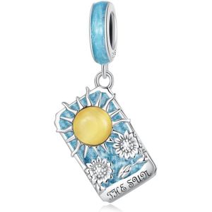 S925 Sterling Silver Tarot Sun Pendant DIY Bracelet Necklace Accessories