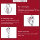 S925 Sterling Silver Heart Lock Hanger DIY Armband Necklace Accessoires
