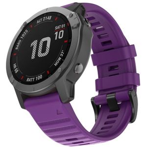 For Garmin Fenix 6X 26mm Silicone Smart Watch Replacement Strap Wristband(Purple)