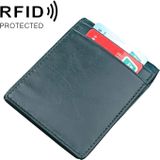 9037 Antimagnetic RFID Crazy Horse Texture Leather Wallet Billfold for Men and Women (Blue)