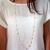 Women Fashion Wafer Long Necklace(Gold)