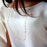 Women Fashion Wafer Long Necklace(Gold)