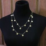 Women Fashion Wafer Long Necklace(Gold)