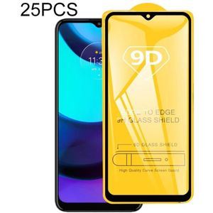 25 stks 9D Full Lijm Scherm Gehard Glass Film voor Motorola Moto E20 / G50 5G / G20 / G30 / G10