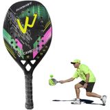 CAMEWIN 3K Koolstofvezel Strandtennisracket Zachte EVA Tennispeddel (Roze Groen Sunwave)